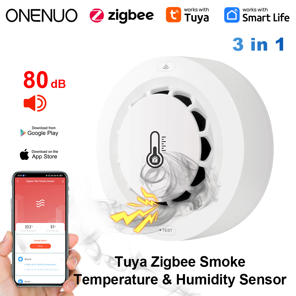 Smoke Detector Interconnected - Tuya Zigbee BT 2 연결 연기