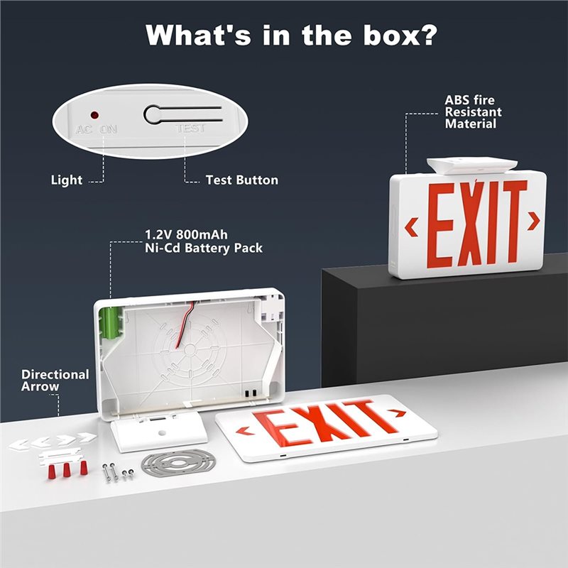 【A10R】비상등이 있는 빨간색 출구 표시등, LED  - Emergency Exit Sign 리뷰 및 가격