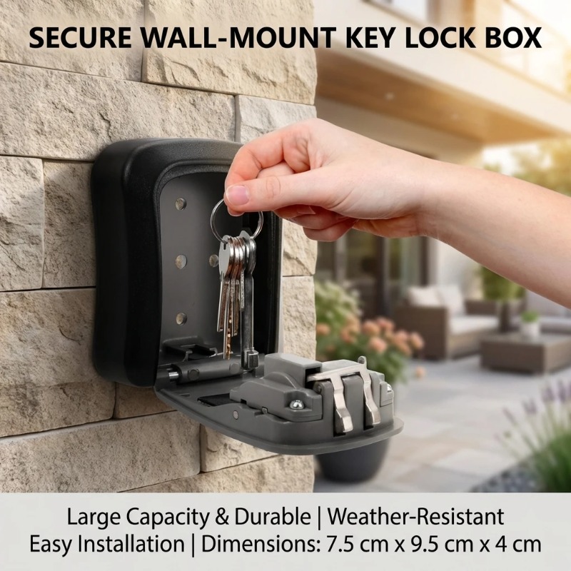 벽걸이형 키 잠금함 4자리 조합 보안 잠금장치, 방수  - Lockbox Key Secure 리뷰 및 가격
